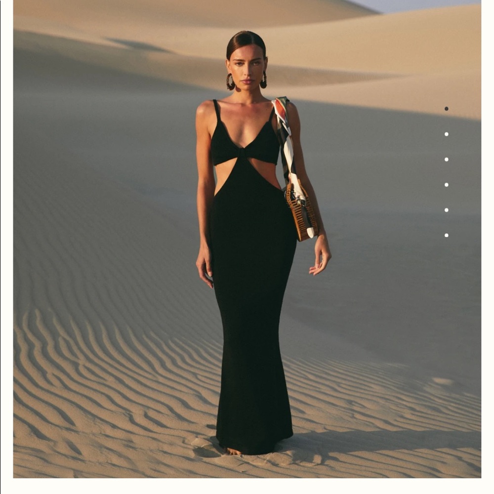 cult gaia Black Cutout Maxi Dress